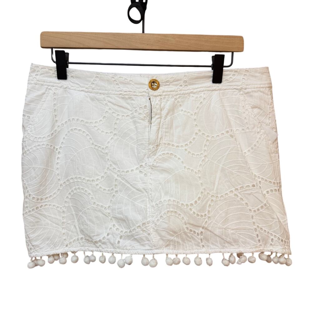 Lilly Pulitzer Lorelie‎ Skort Resort White Size 8 Lace PomPoms